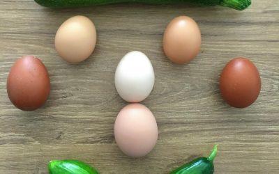 Frische Eier und Gemüse